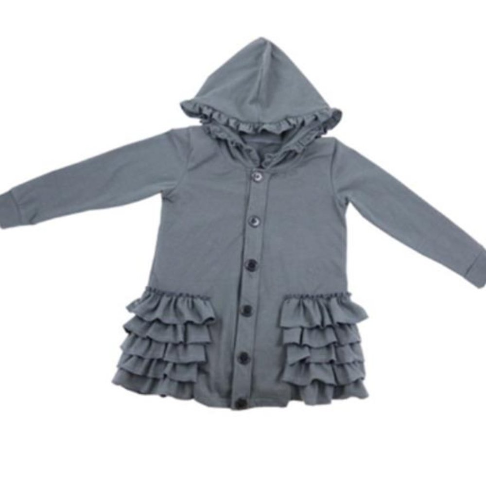 Ruffle Long Sleeve Hoodie - Toddler - 18 Months